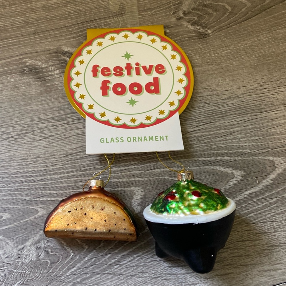 NWT Taco and Guacamole Christmas Tree Ornaments